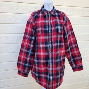 RedHead Men's Red and Black Plaid Button Down Shirt